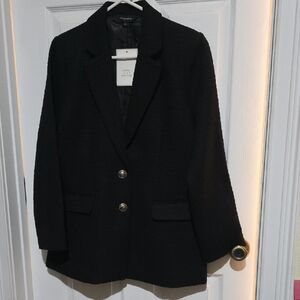 Calligraphie Black Blazer with Goldtone Buttons. Size L.‎